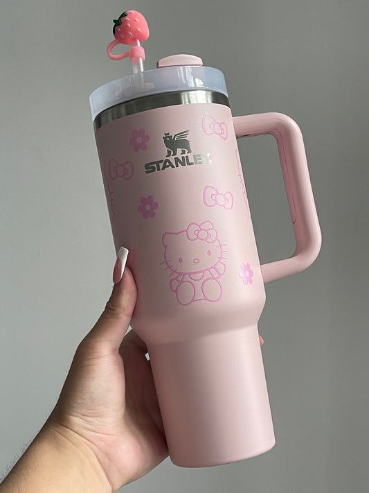 SipSweetie｜Hellokitty In-Car Insulated Cup 1200 ml Tumbler with Handle Stainless Steel Insulated Cup with Lid #0029