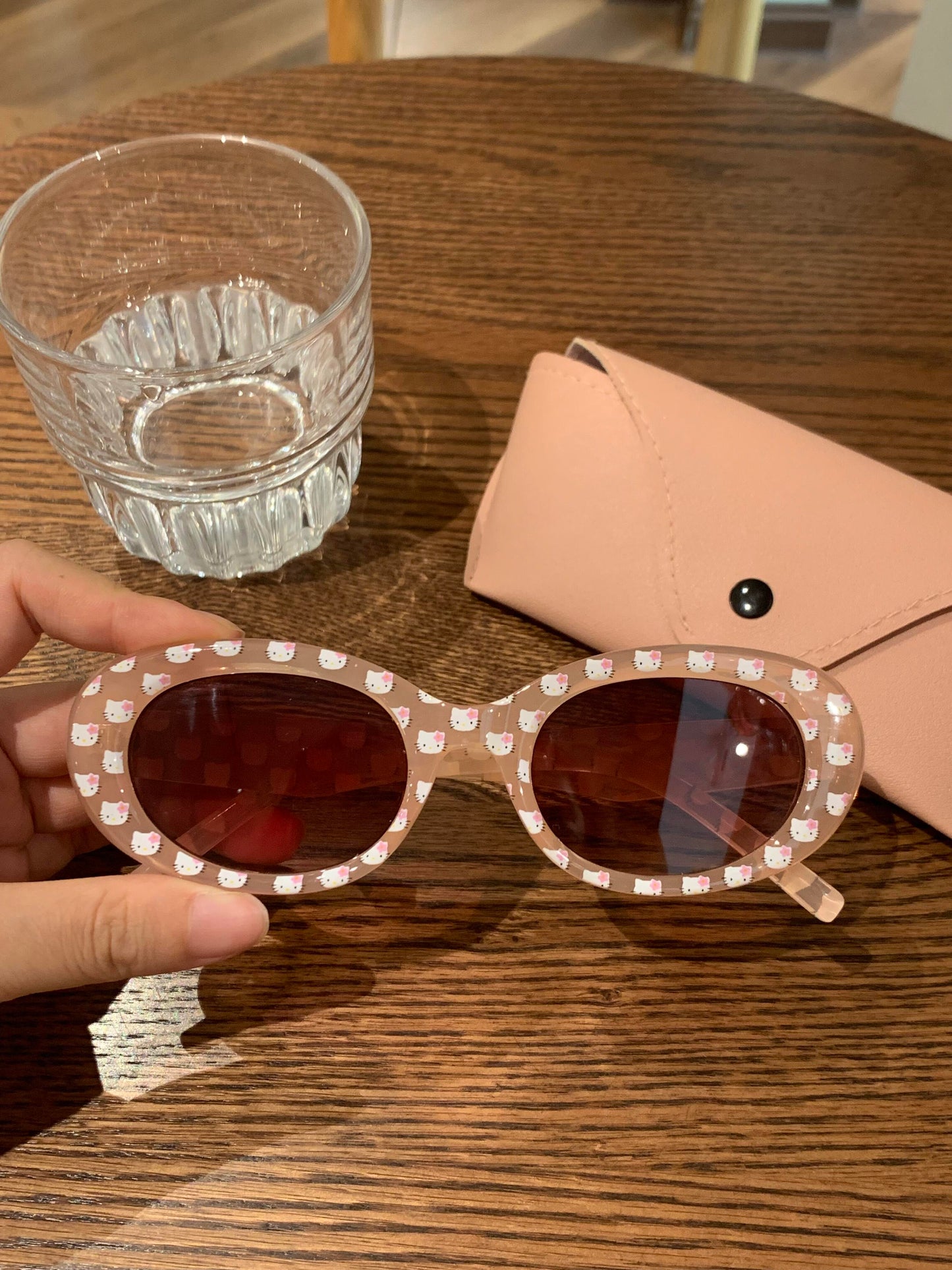 Hellokitty Print Fashion Cat Eye Bow Sunglasses