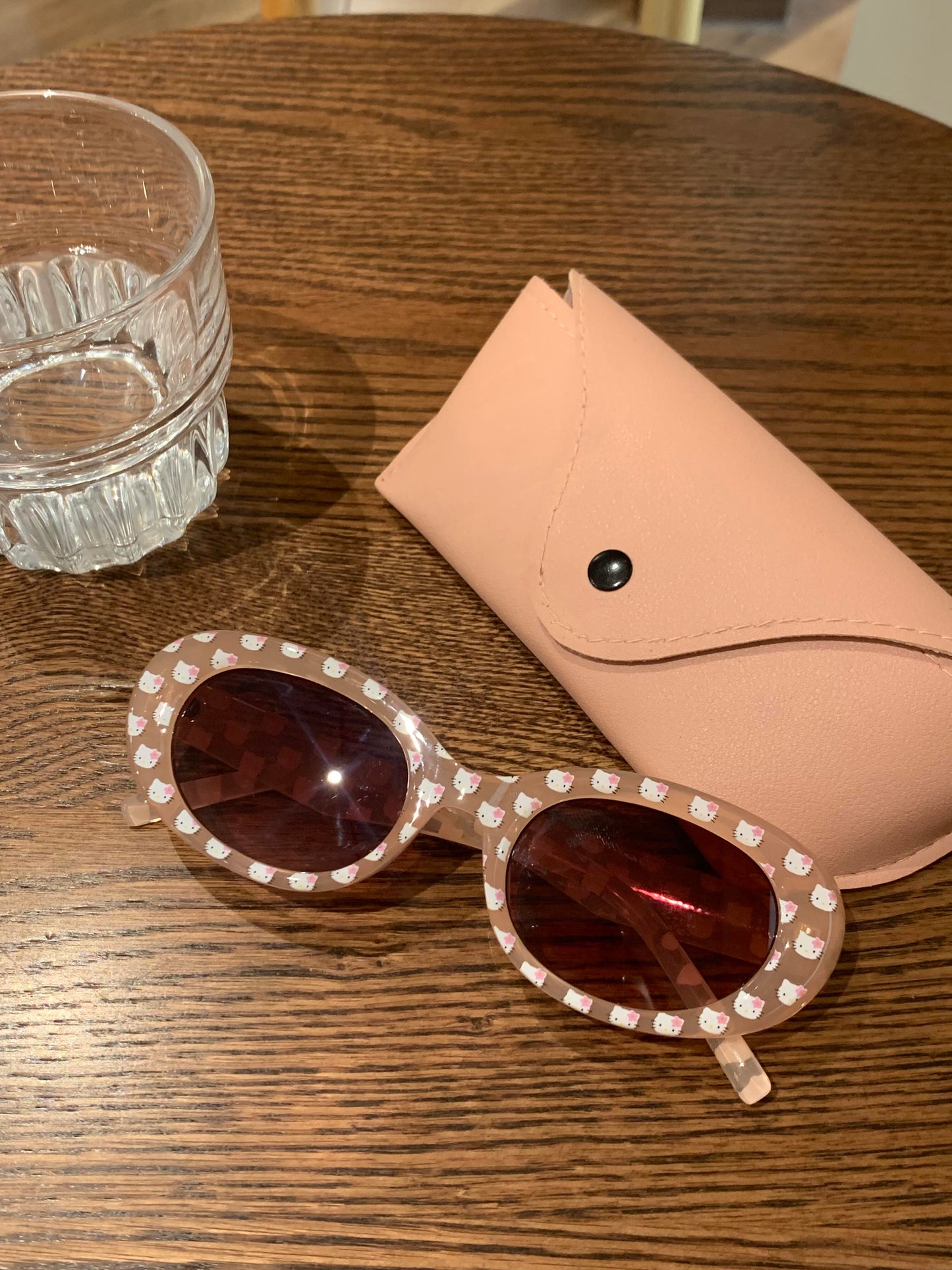 Hellokitty Print Fashion Cat Eye Bow Sunglasses