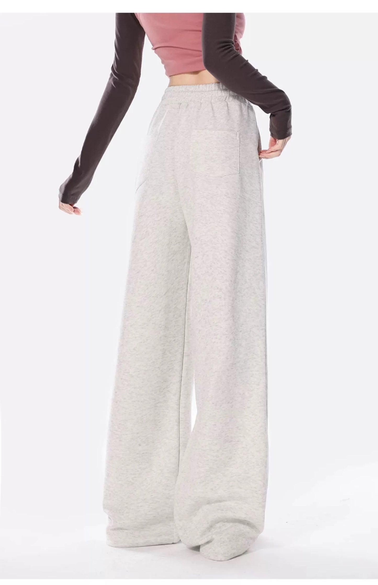 Hellokitty Women's Drawstring High Waisted Wide Leg Long Pants Casual Sweatpant