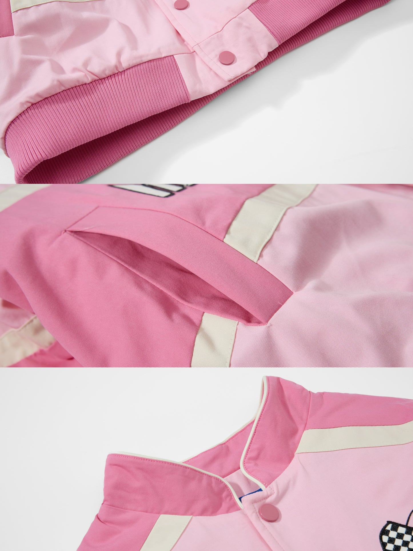 【 Holiday Deals🔥】Hellokitty Pink Racing Car Varsity Jacket Baseball Bomber Jacket Vintage Unisex Streetwear Coats