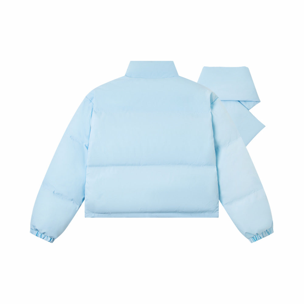 【 Holiday Deals🔥】Hellokitty Puffer Jackets WIth Scarf Winter Jacket Zipped Pockets Short Quilted Coat