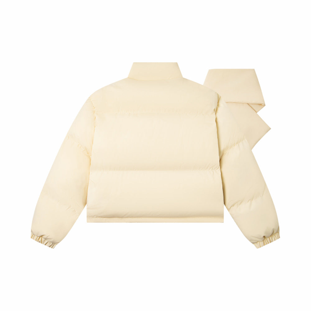 【 Holiday Deals🔥】Hellokitty Puffer Jackets WIth Scarf Winter Jacket Zipped Pockets Short Quilted Coat