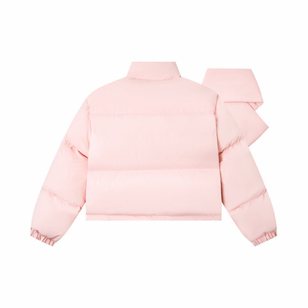 【 Holiday Deals🔥】Hellokitty Puffer Jackets WIth Scarf Winter Jacket Zipped Pockets Short Quilted Coat