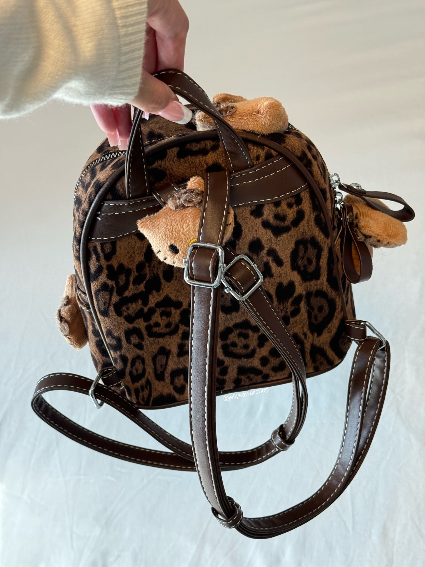 Hellokitty Leopard Print Girls Small Backpack Purse Mini Bookbag for Women Cute Teen Daypack