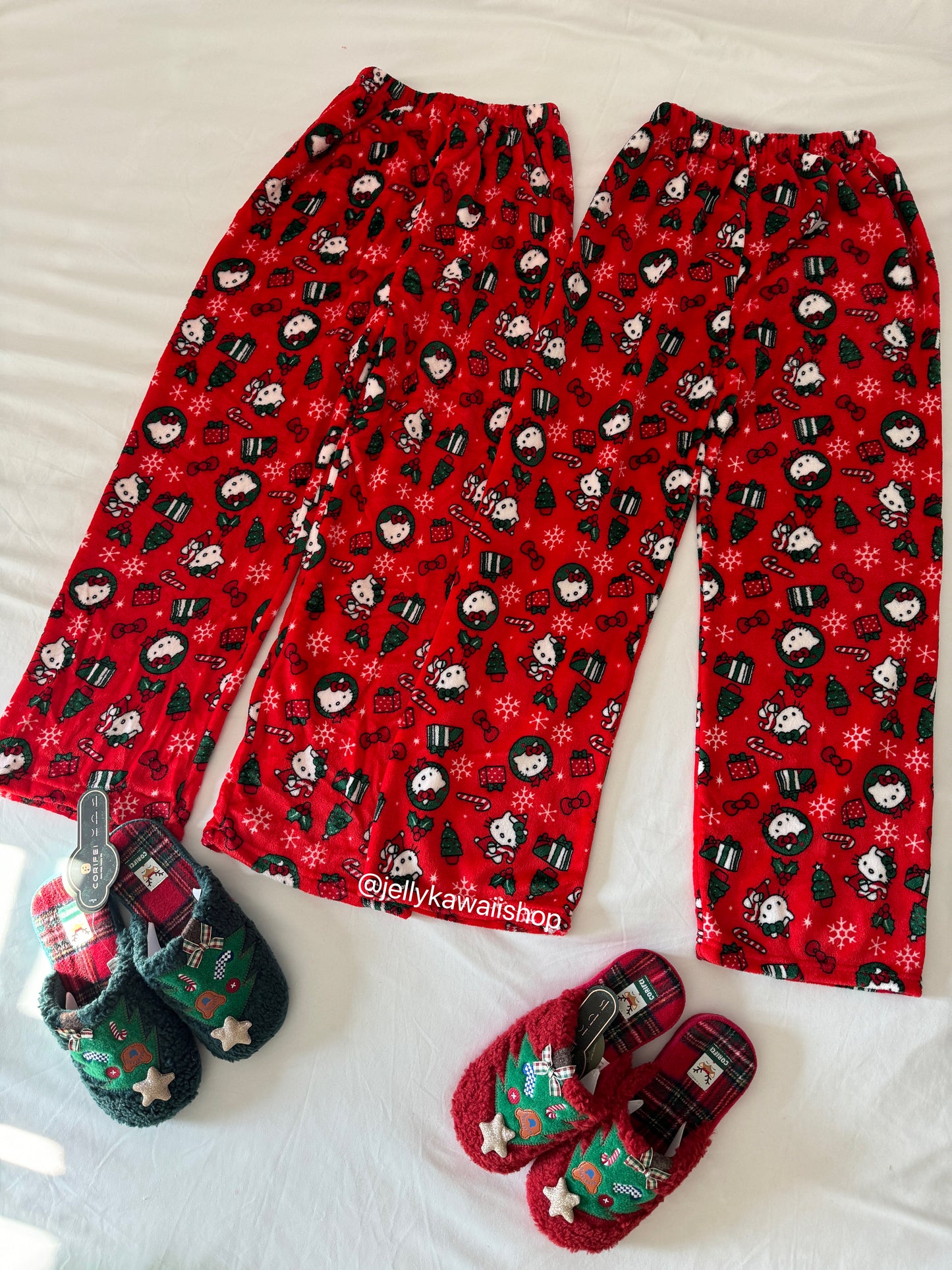 Hellokitty Christmas Pants Pajama Cute Soft Long Bottoms Women Pjs Pj Jammies Gift