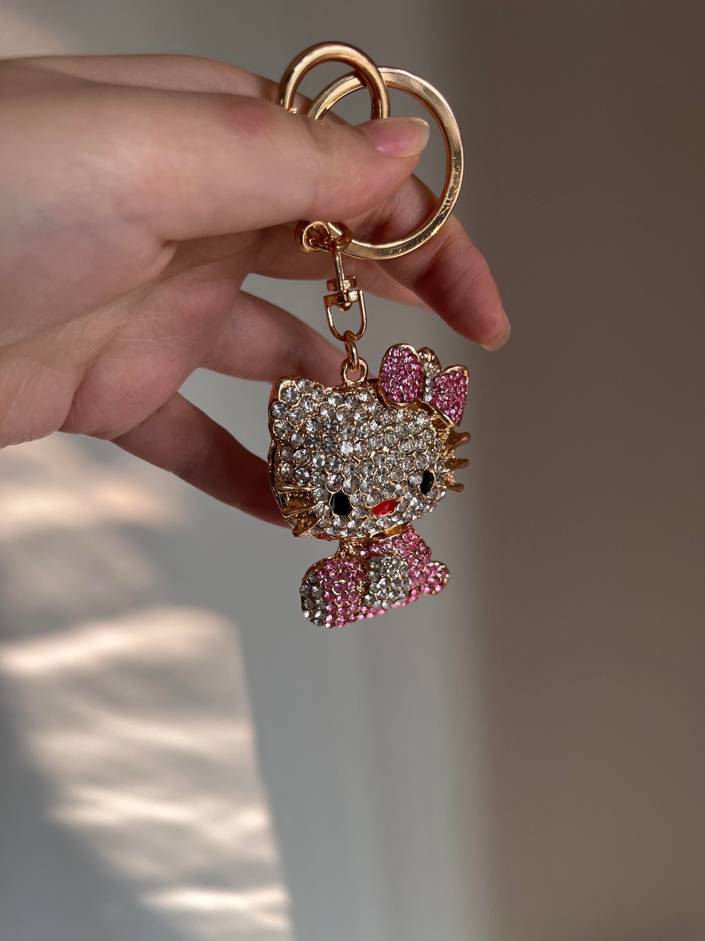 Hellokitty Rhinestone Keychain Cute Sparkling Bag Charms