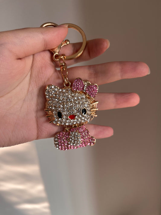 Hellokitty Rhinestone Keychain Cute Sparkling Bag Charms