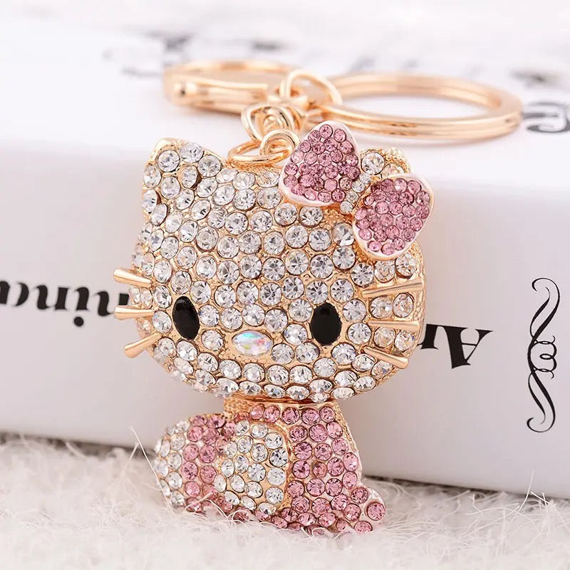 Hellokitty Rhinestone Keychain Cute Sparkling Bag Charms