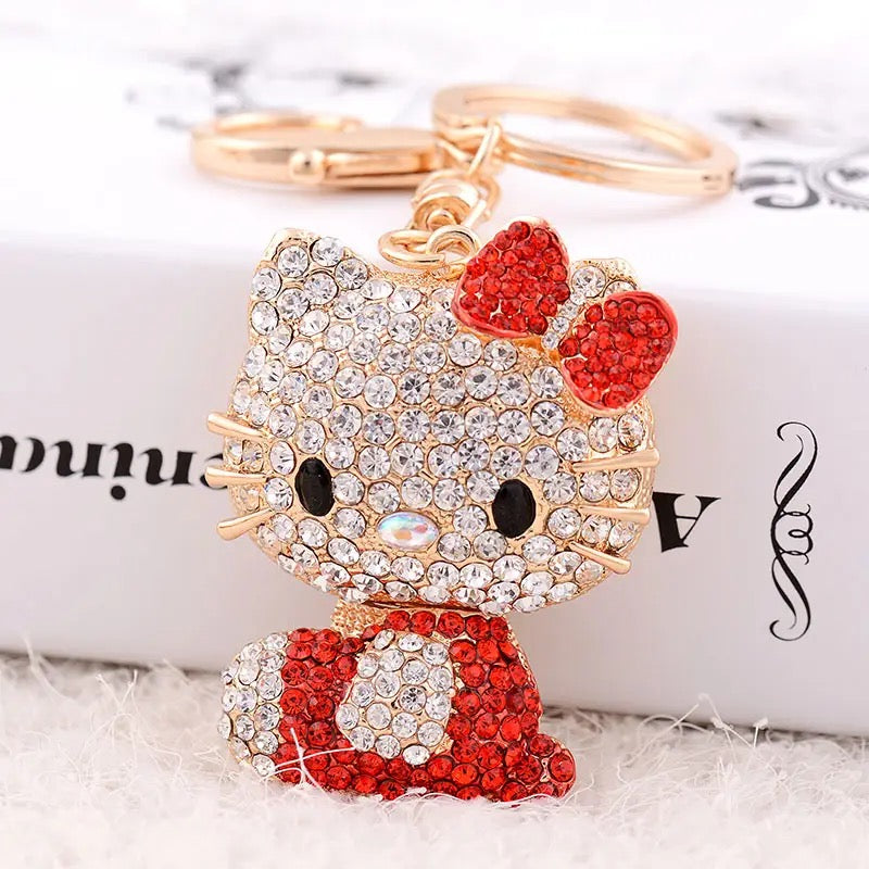 Hellokitty Rhinestone Keychain Cute Sparkling Bag Charms