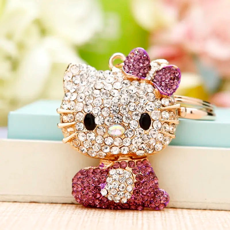 Hellokitty Rhinestone Keychain Cute Sparkling Bag Charms