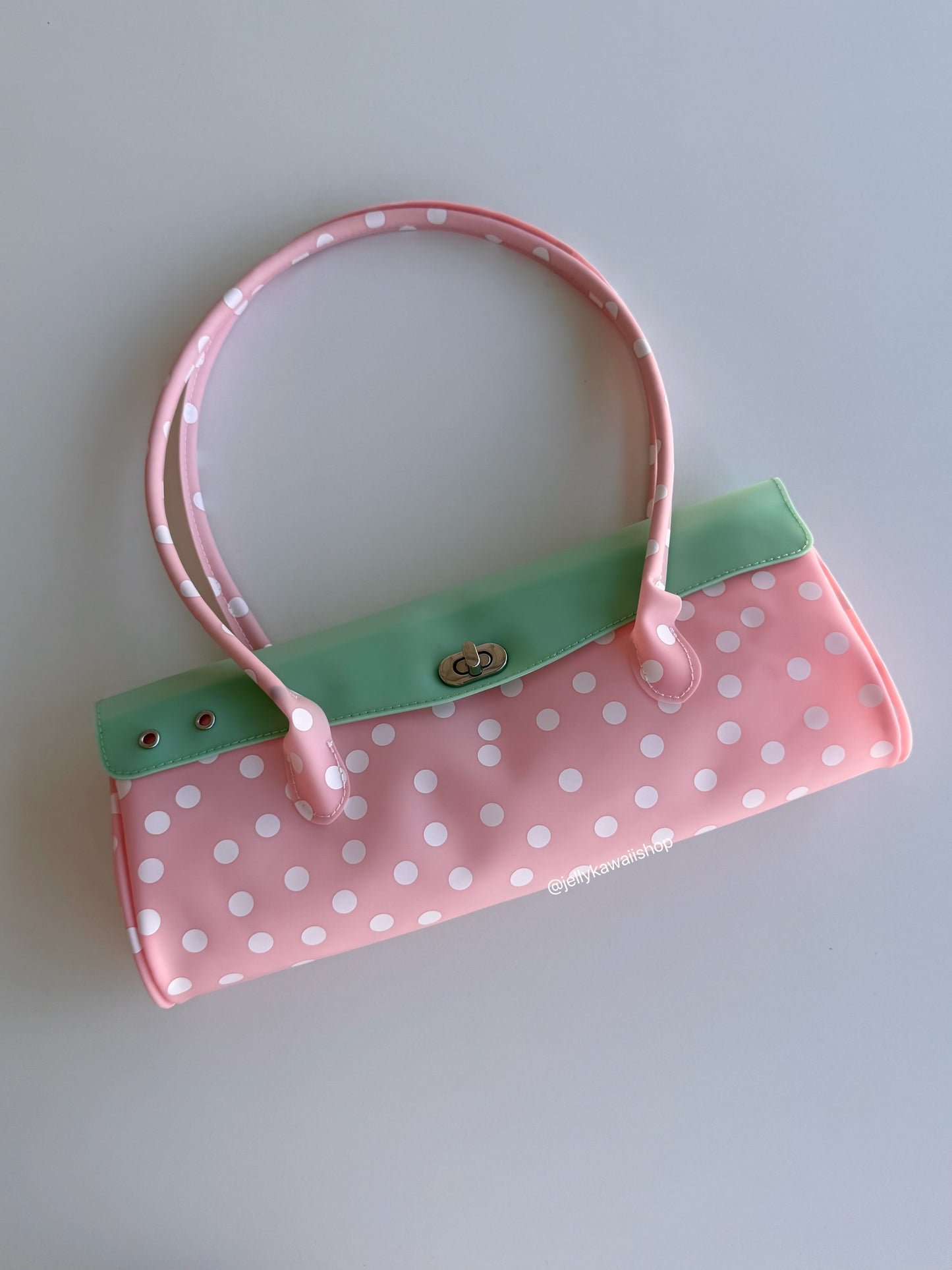 Girly Strawberry White Polka Dot Jelly Bag