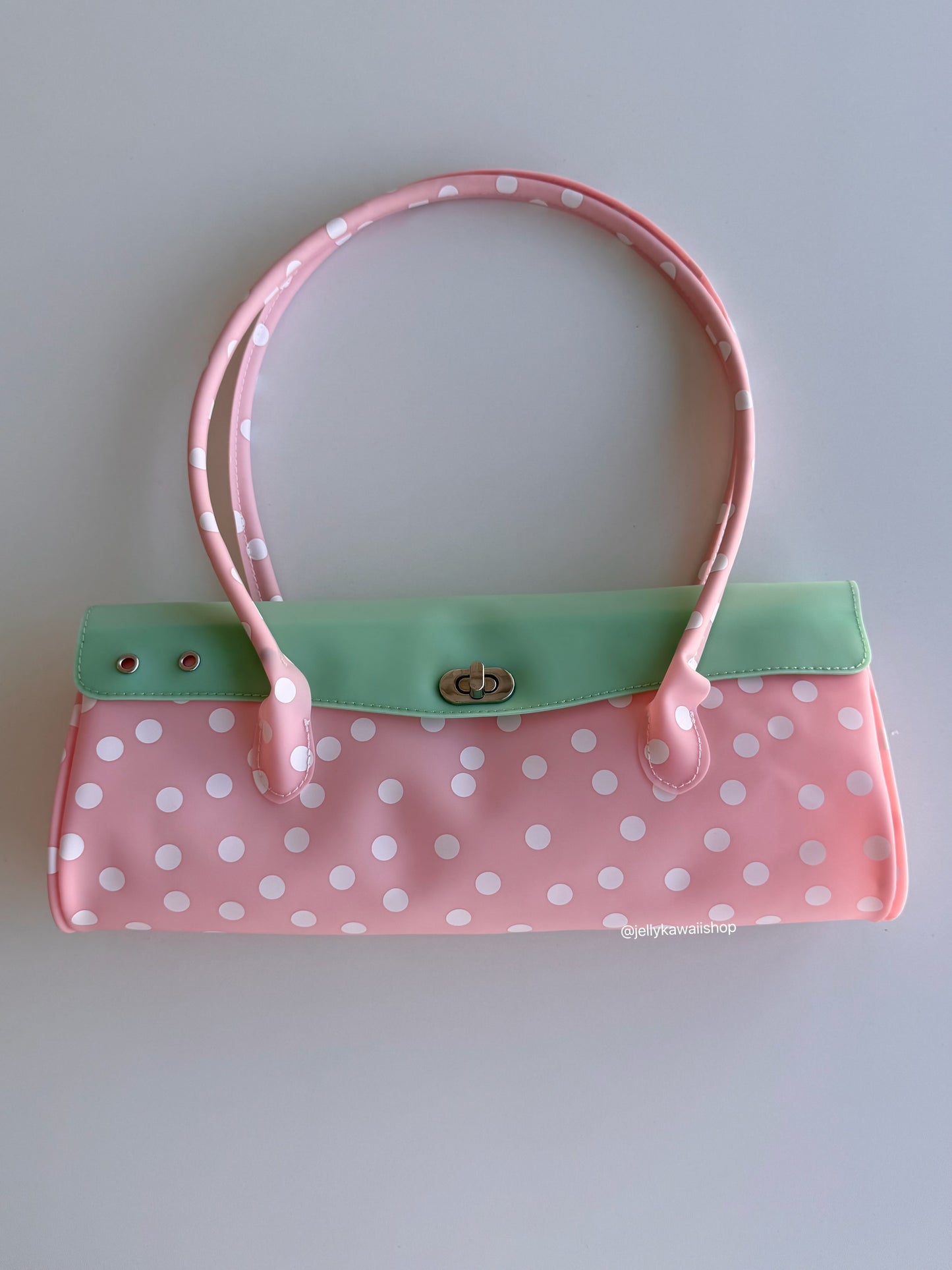 Girly Strawberry White Polka Dot Jelly Bag