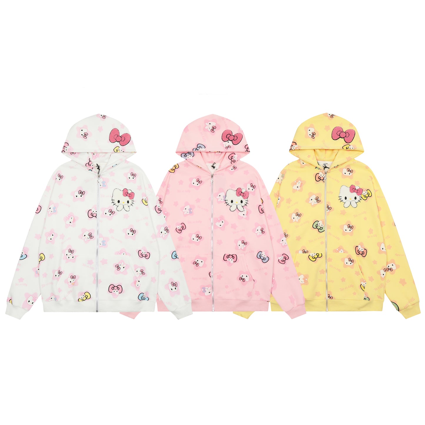 Hellokitty Hoodies Fall Jacket Oversized Sweatshirts Casual  Zip Up Y2K Hoodie with Pocket