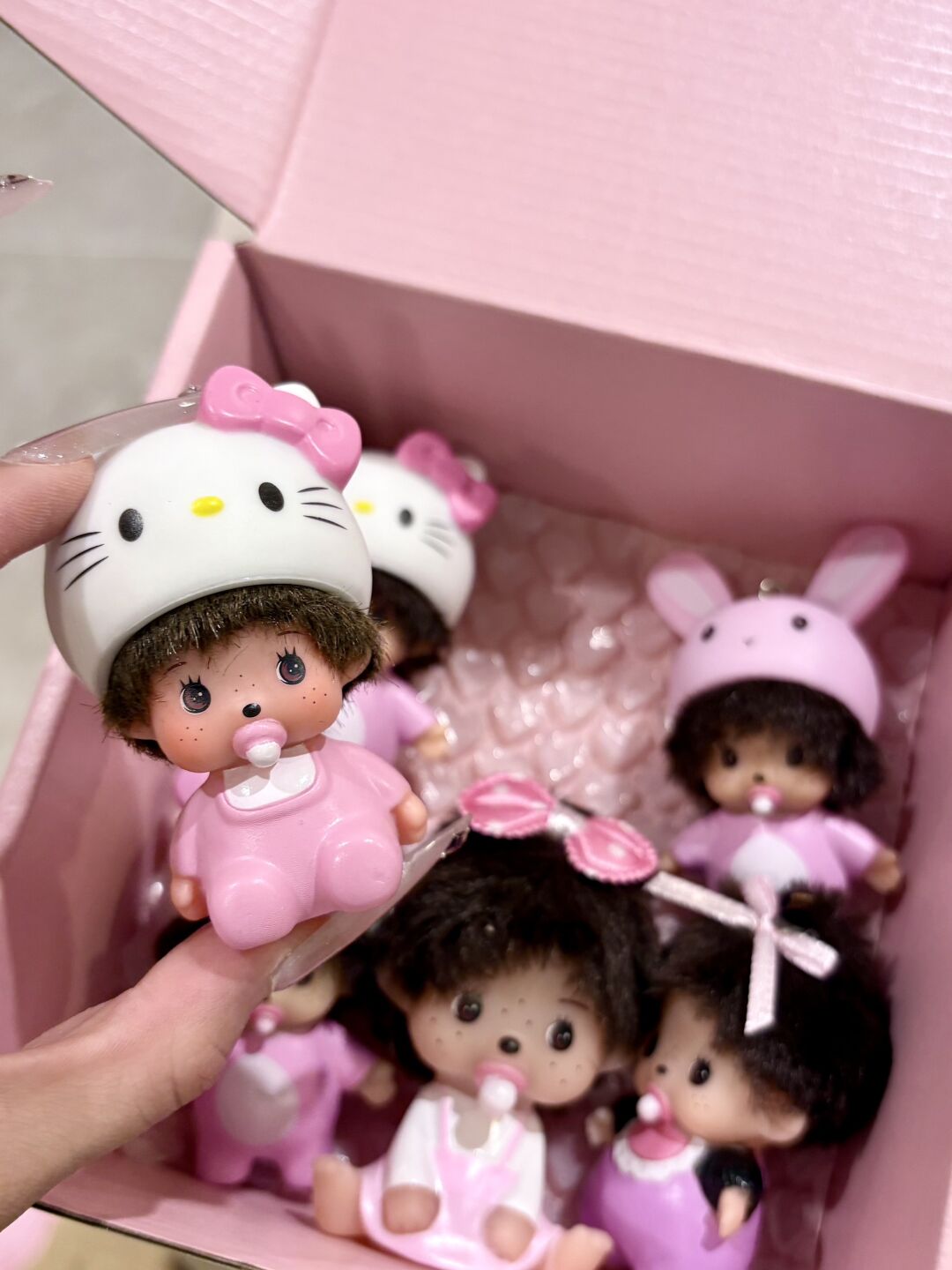 Monchhichi Hellokitty Vinyl Figure Toy Keychain