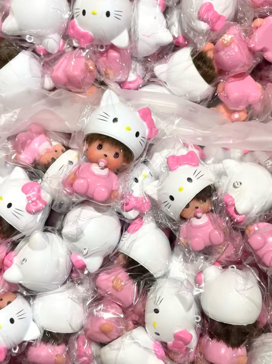 Monchhichi Hellokitty Vinyl Figure Toy Keychain