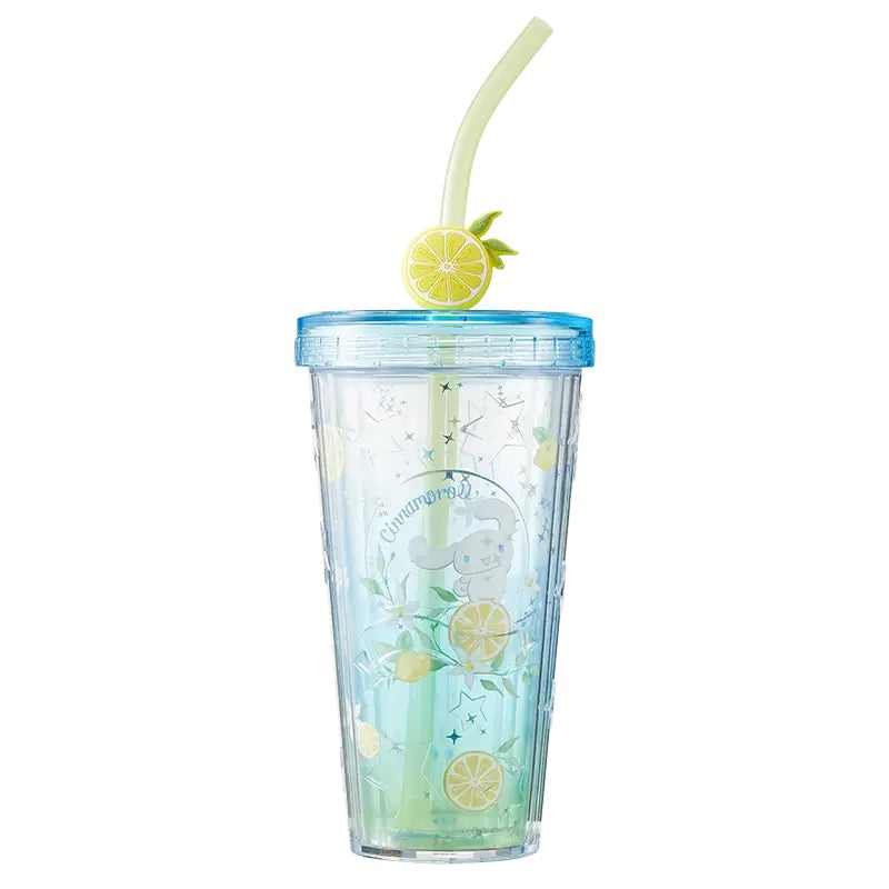 Sanrio Cups with Lids and Straws - 14 oz Plastic Reusable for Kids Women Party, Iced Coffee