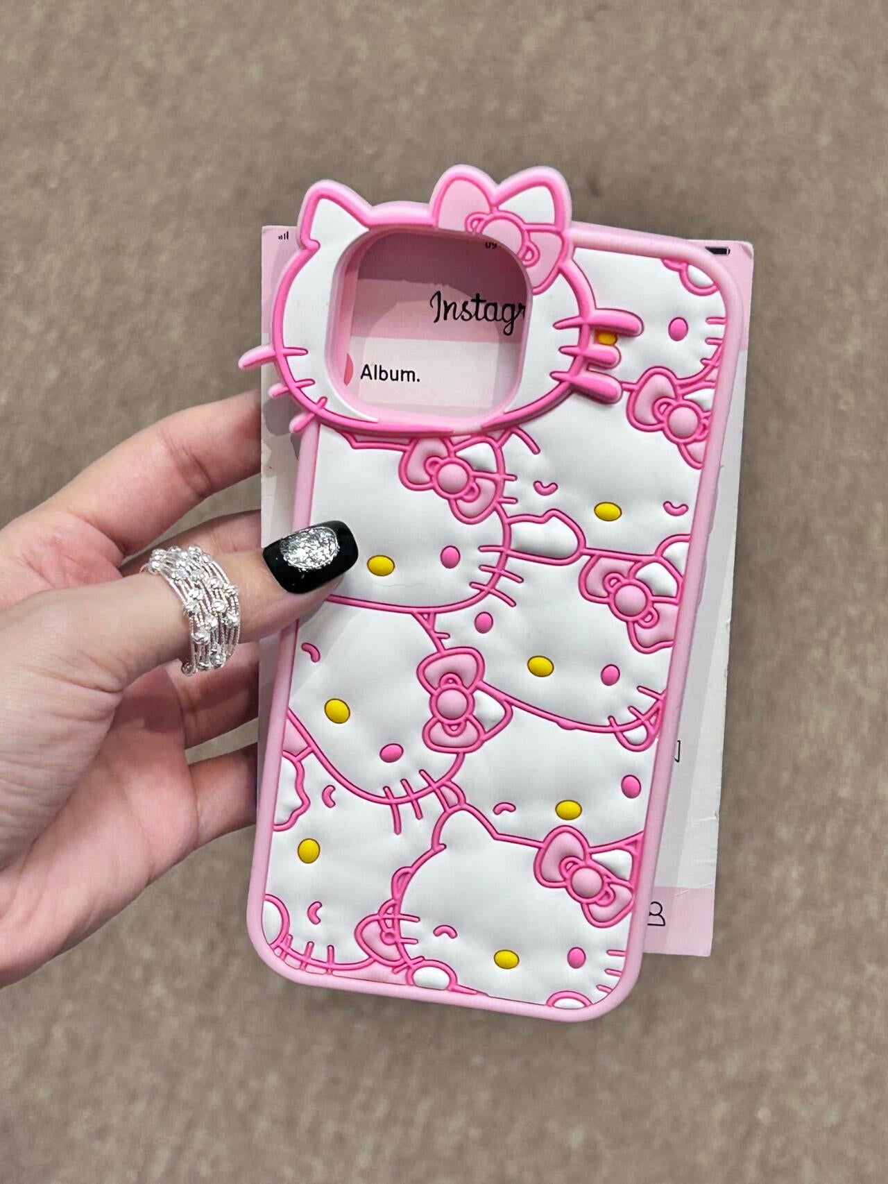 Pink Hellokitty Shaped lens Cute Kawaii Phone Case