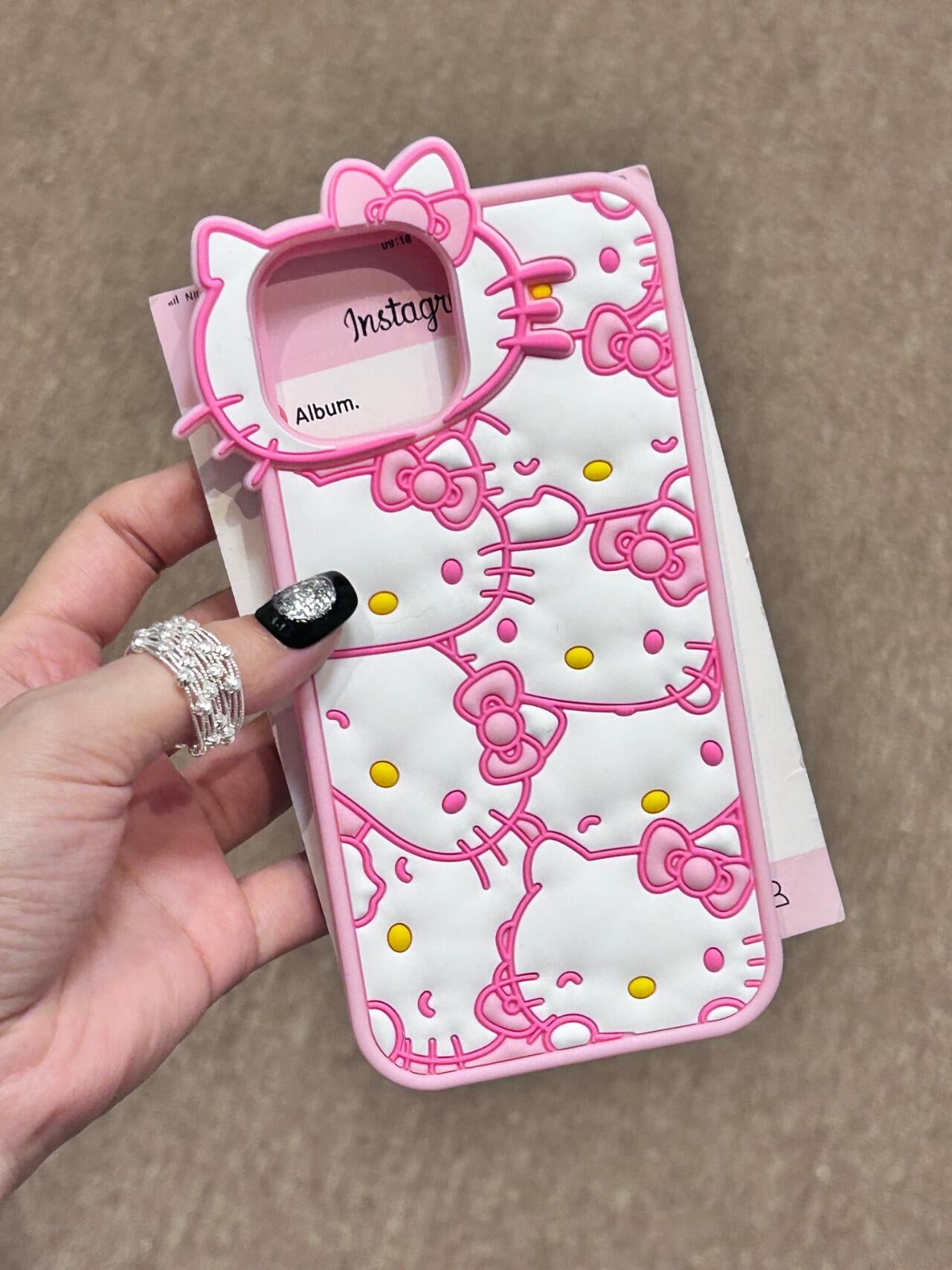 Pink Hellokitty Shaped lens Cute Kawaii Phone Case