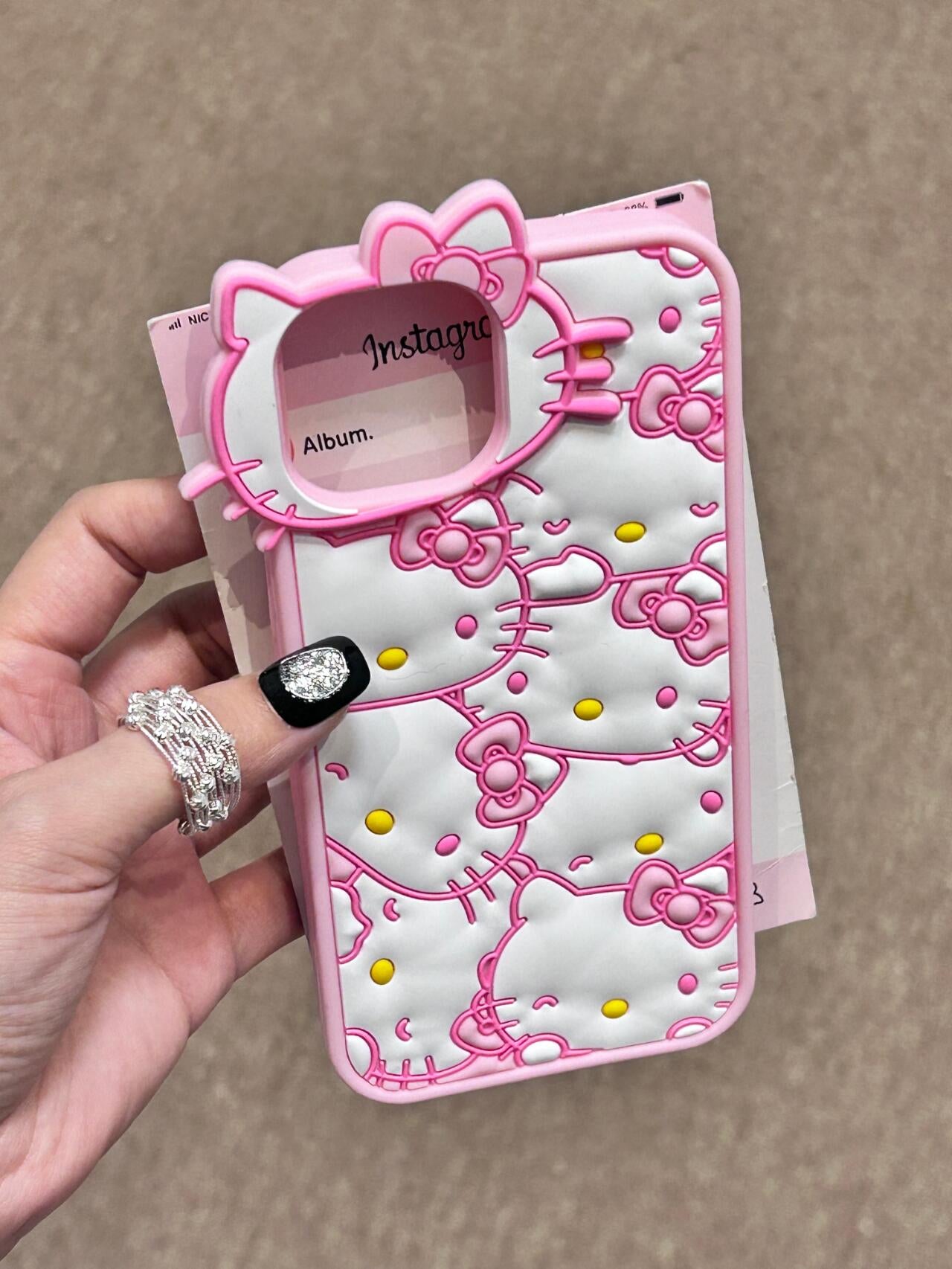 Pink Hellokitty Shaped lens Cute Kawaii Phone Case