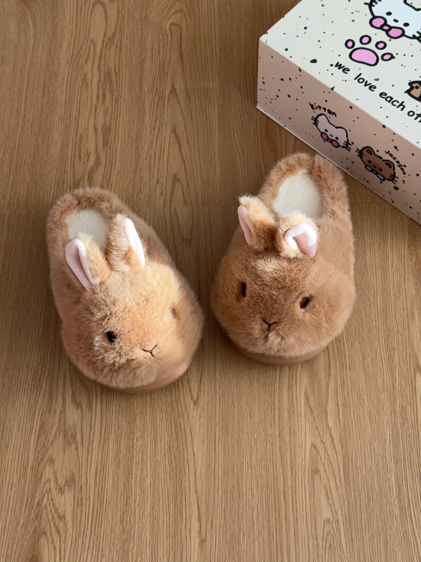 Girly Cute Plush Rabbit Bunny Slippers