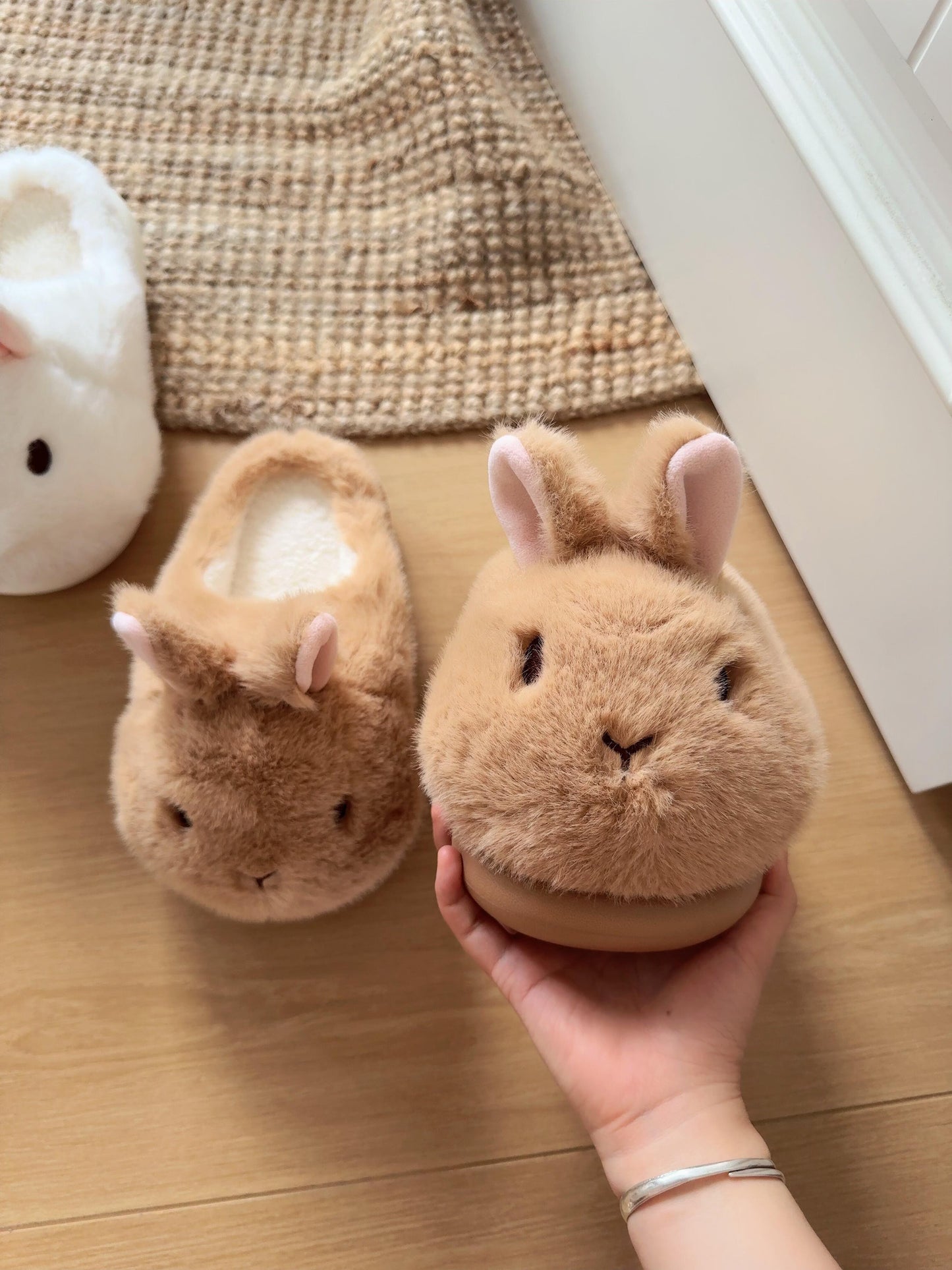Girly Cute Plush Rabbit Bunny Slippers