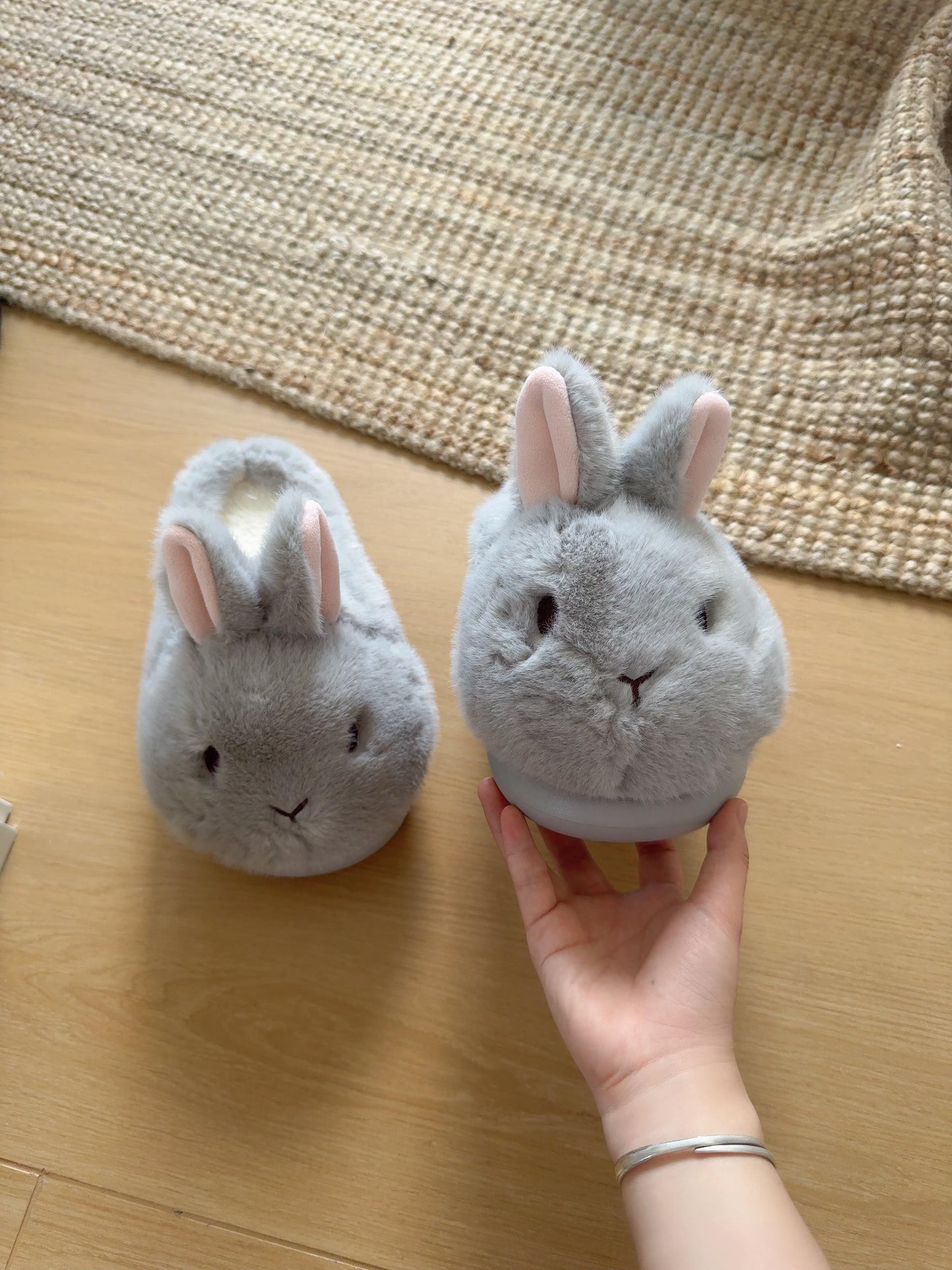 Girly Cute Plush Rabbit Bunny Slippers