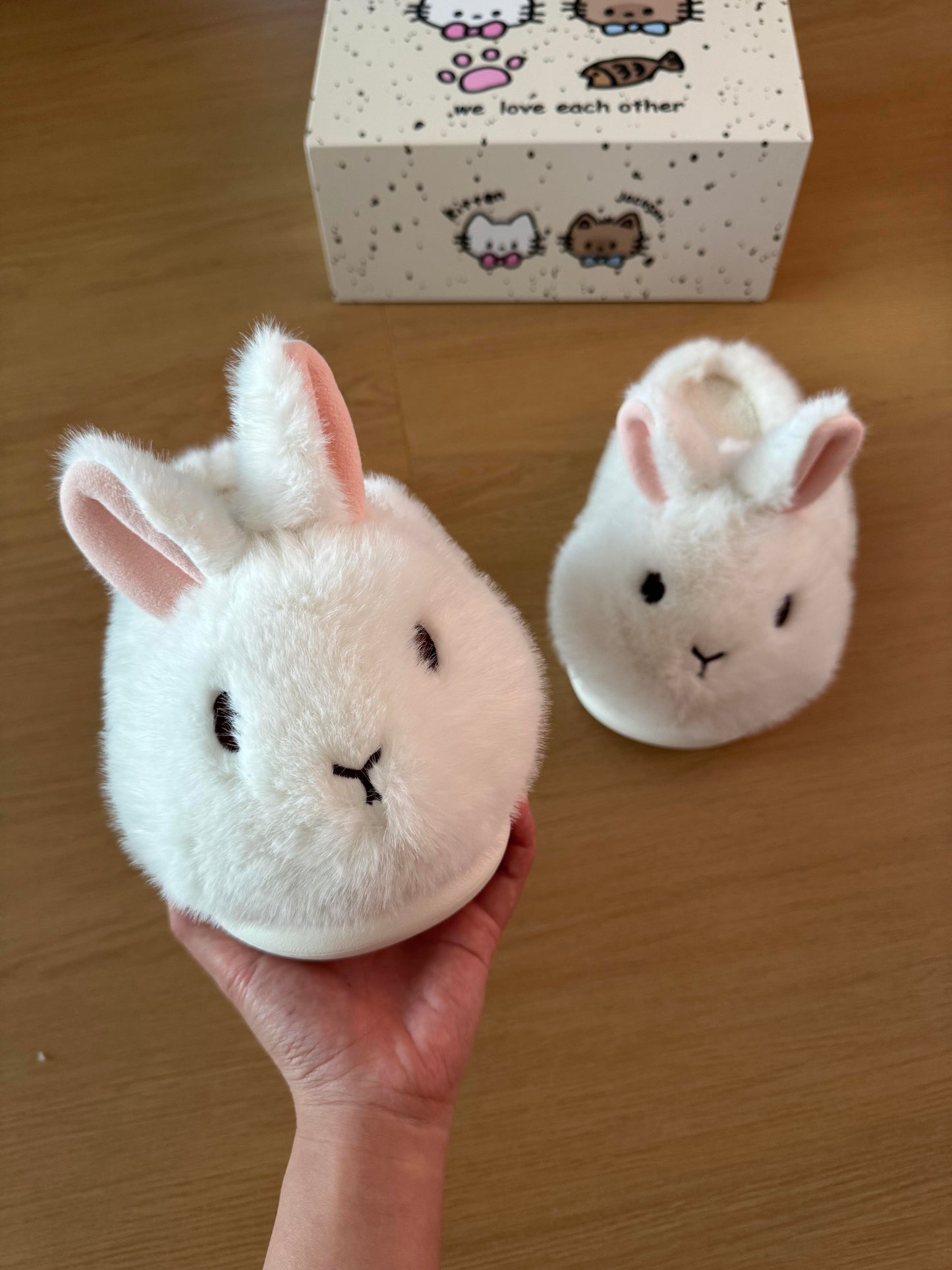 Girly Cute Plush Rabbit Bunny Slippers