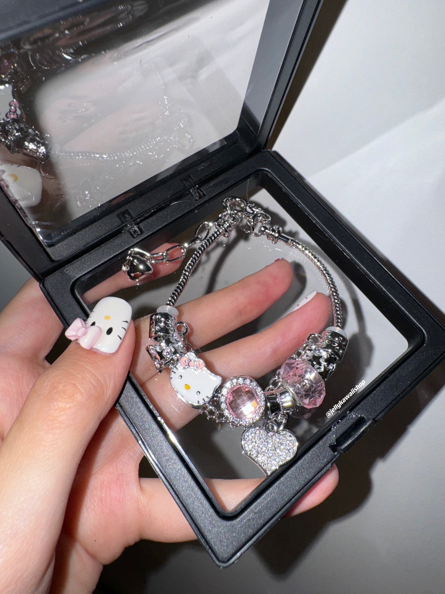 Hellokitty Pandora Charm Bracelets Stainless Steel Bangle Bracelet Birthday Christmas Jewelry Gift for Women Girls