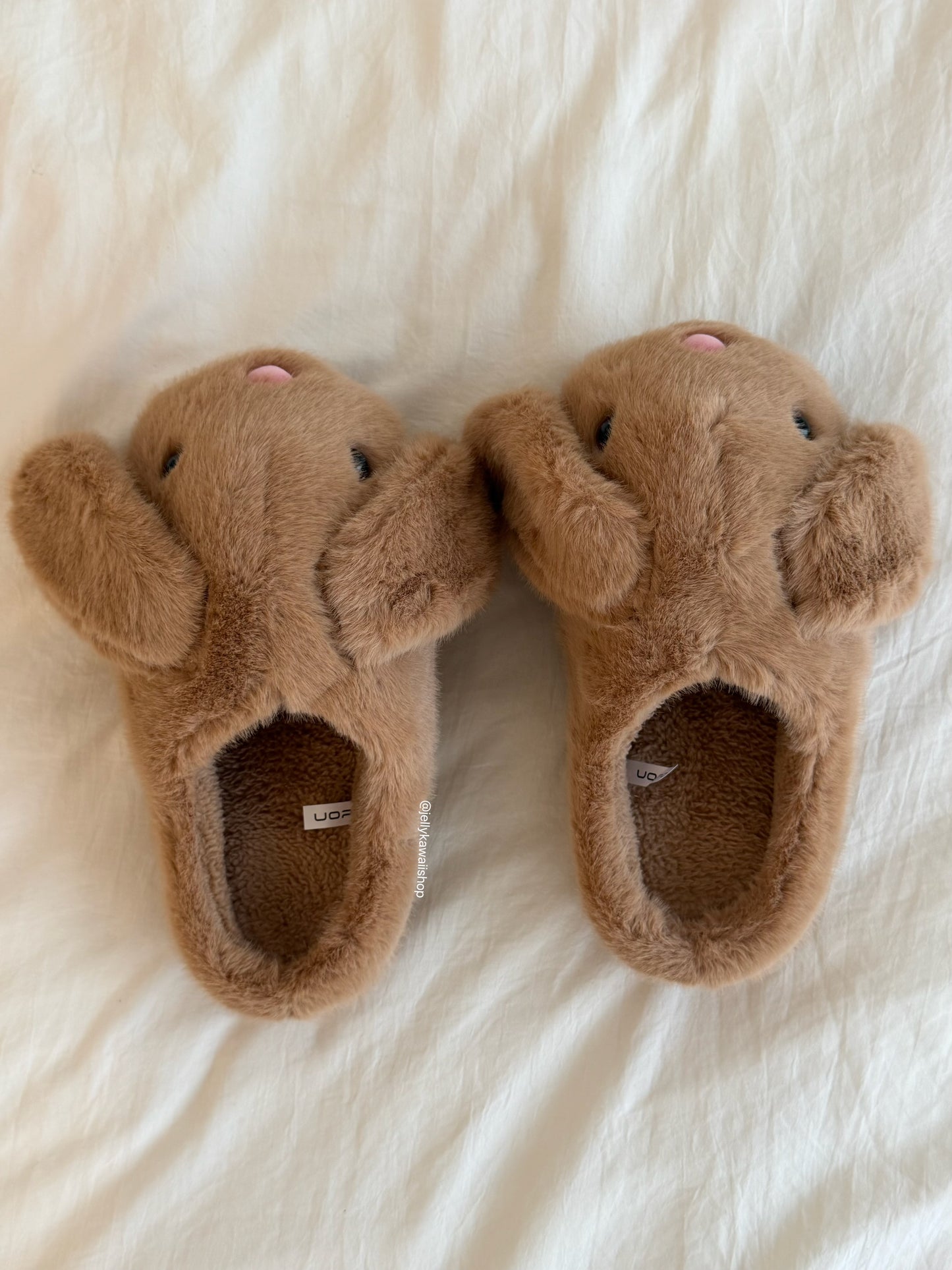 Girly Fuzzy Fluffy Comfy Plush Rabbit Slippers