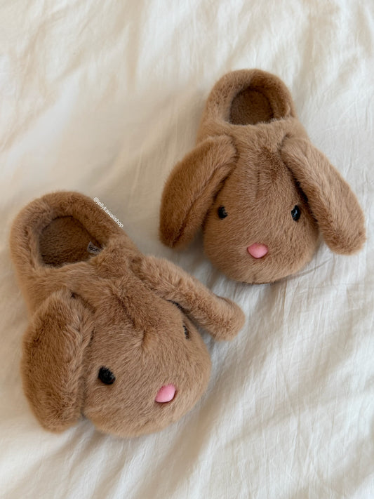 Girly Fuzzy Fluffy Comfy Plush Rabbit Slippers