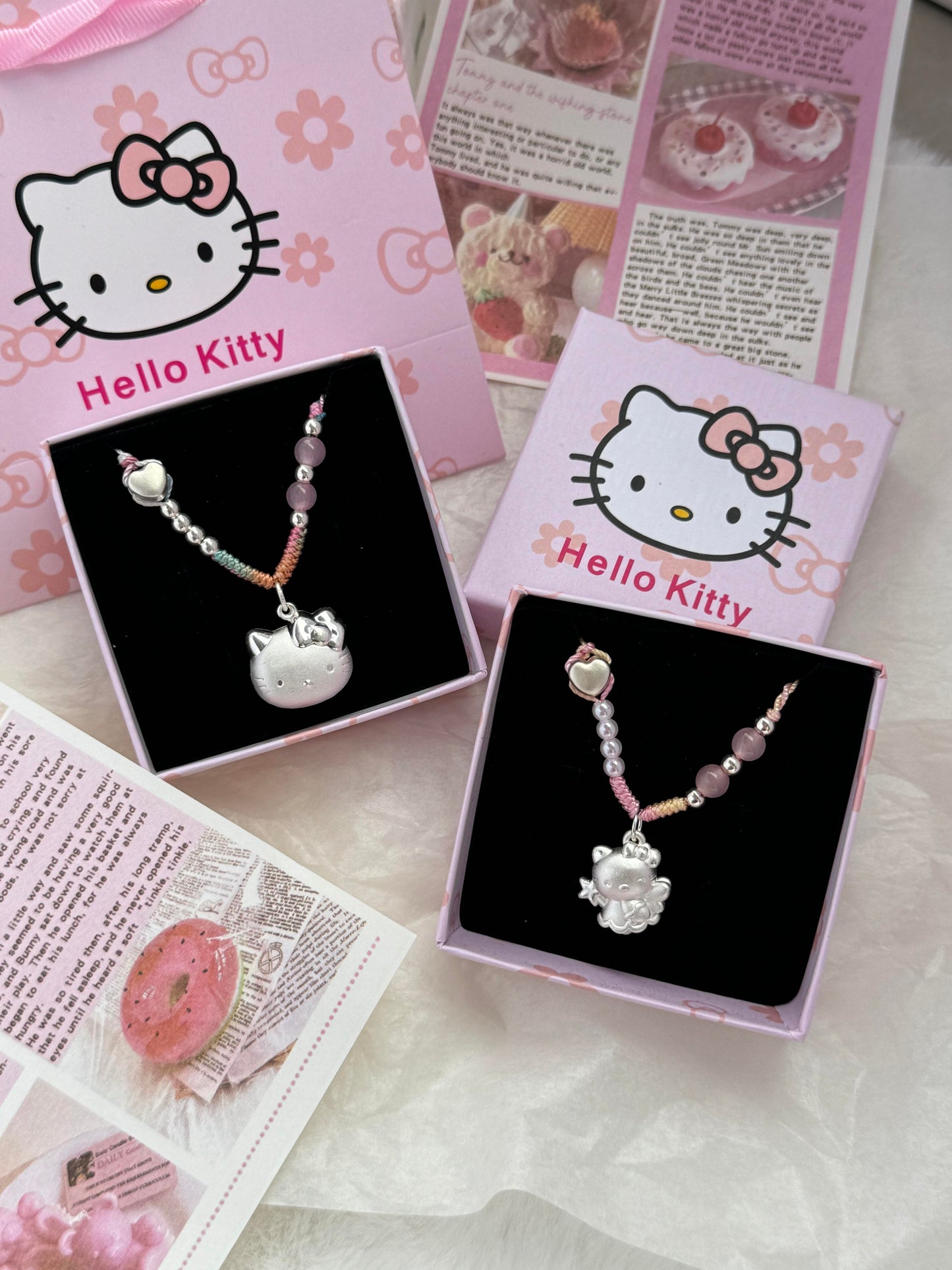 Hellokitty 925 Sterling Silver Dainty Pendant Necklace for Women (with Gift Box)