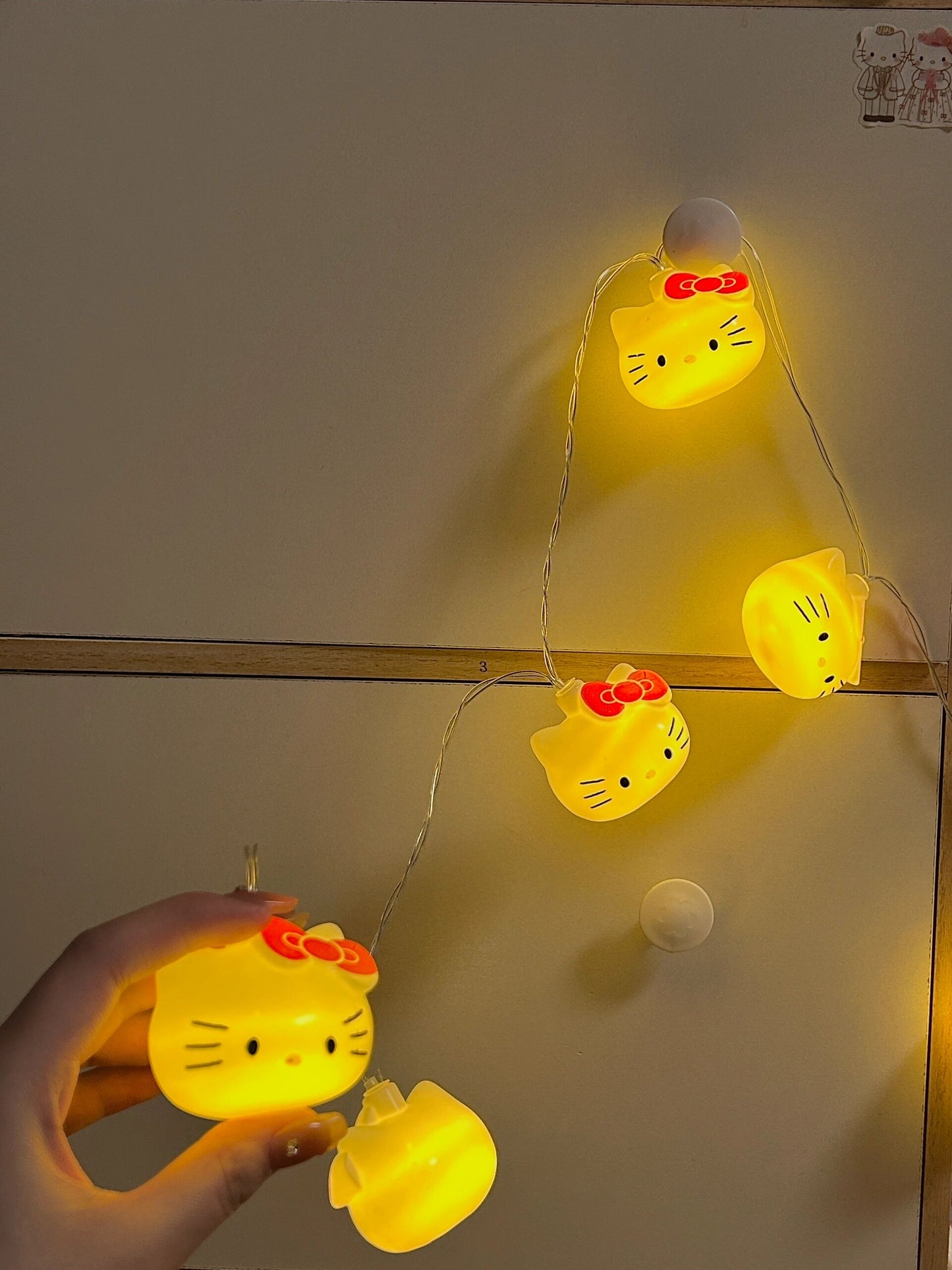 Hellokitty String Lights Battery Operated, Fairy String Light for Home, Ramadan Party, Christmas, Wedding Party, Garden Decorations, Warm White