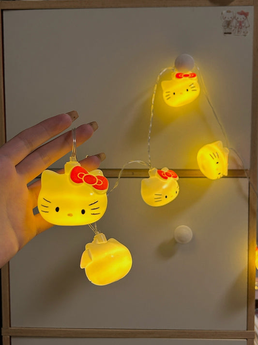 Hellokitty String Lights Battery Operated, Fairy String Light for Home, Ramadan Party, Christmas, Wedding Party, Garden Decorations, Warm White