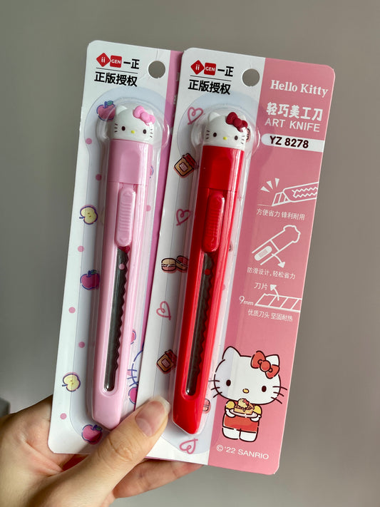 Hellokitty Utility Knife Box Cutter Retractable Lightweight Razor Knife Exacto Knife for Office, Home, Crafts, Hobby Use