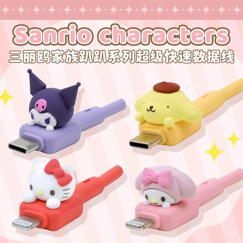 Sanrio Charging Cable Fast Charger Cord Adapter with IP/Type C