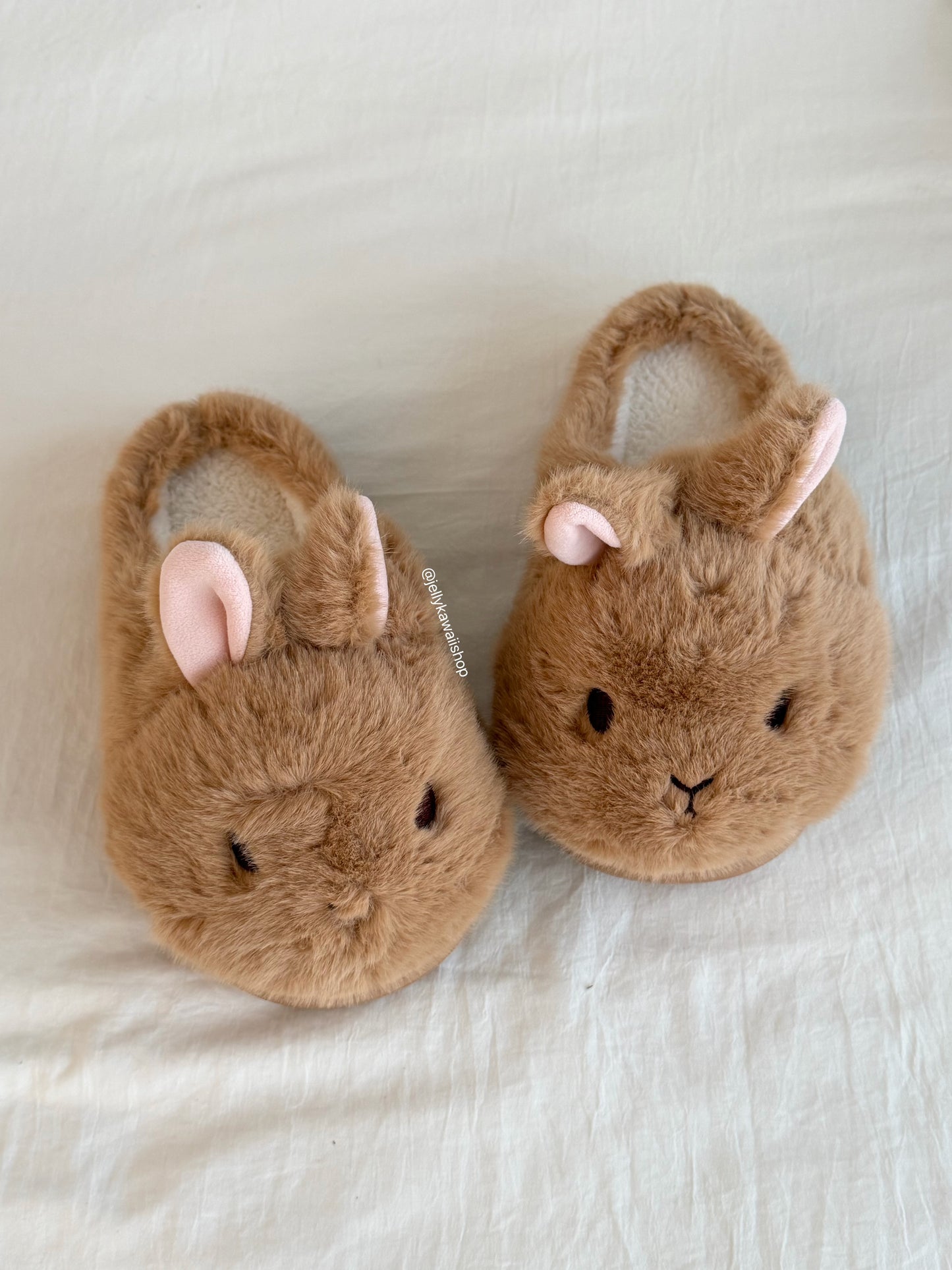 Girly Cute Plush Rabbit Bunny Slippers