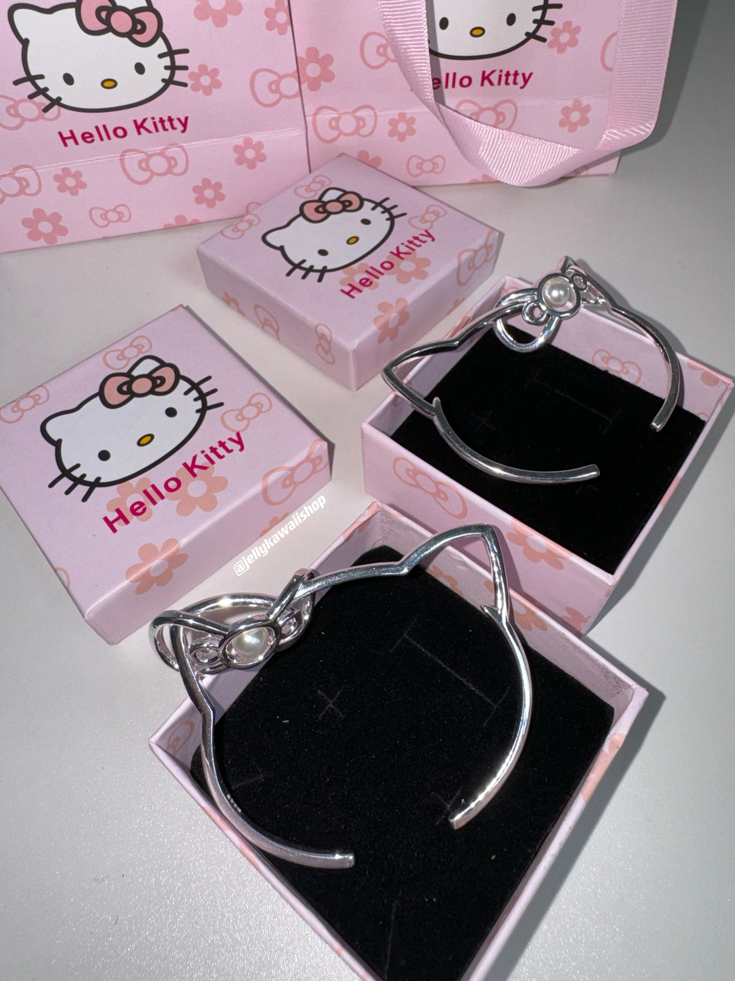 Hellokitty Stainless Steel Bangle Bracelet Cute Jewelry Open Bangle Cuff Bracelets