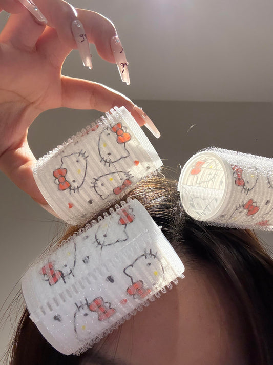 Hellokitty Hair Rollers Self Grip Hair Curlers for Heatless Curls Overnight 4pcs