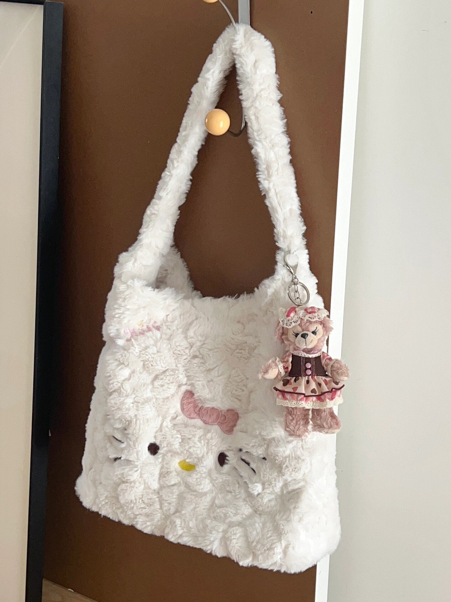 Hellokitty Cute Tote Bags Plush Tote Bag for Women The Tote Bag Kawaii Carry on Bag Reusable Handbags for Girls Shopping