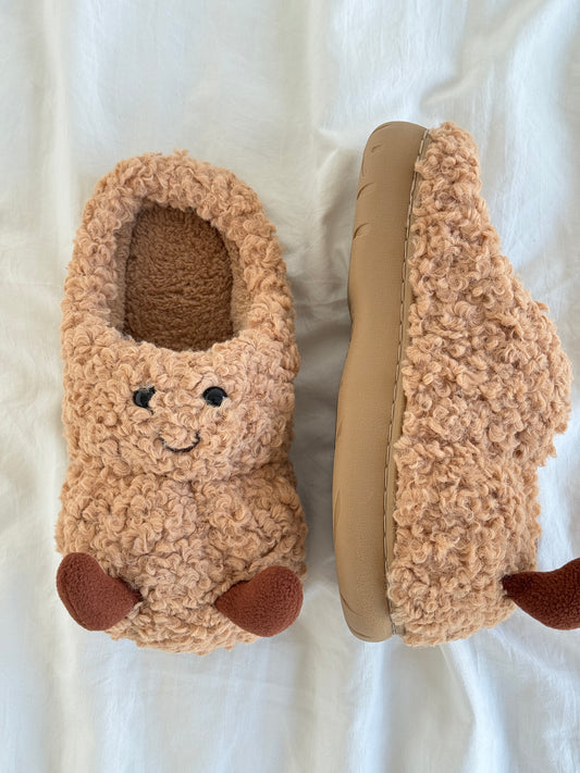 Peanut Jellycat Fluffy Fuzzy Scuff Slippers Soft Comfy Memory Foam Non-slip Indoor House Shoes