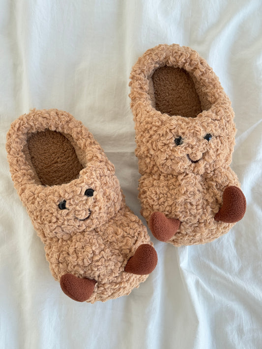 Peanut Jellycat Fuzzy Scuff Slippers Soft Comfy Memory Foam Non-slip Indoor House Shoes