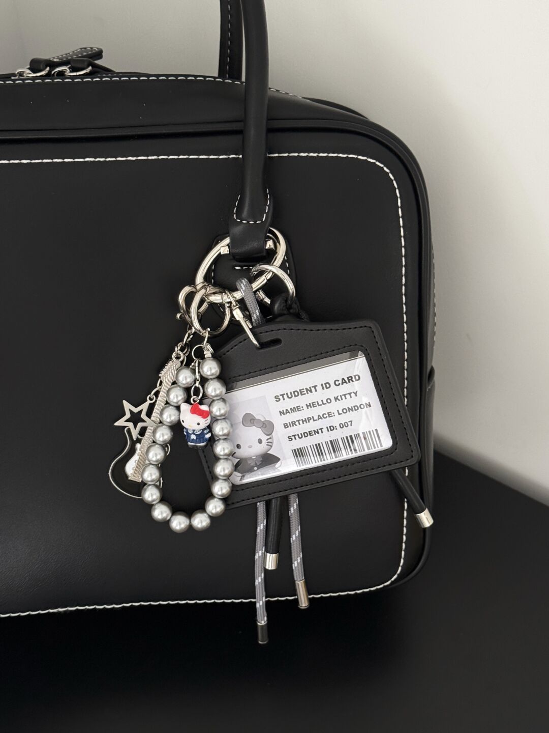 Hellokitty ID Photo Handmade Bag Charm Handbag Chains Decoration for Women Pendant Accessories for Purse Designer Shoulder Bag