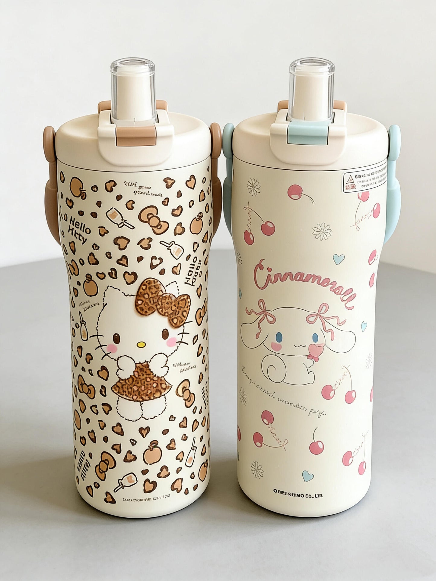 Sanrio Tumbler with Handle Stainless Steel Insulated Cup with Lid Water Bottle Cupholder Friendly Women Travel Mug