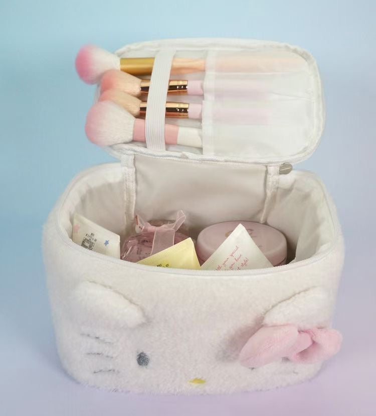 Sanrio Plush Travel Makeup Portable Storage Bag Dividers for Cosmetics Makeup Brushes Toiletry Jewelry Digital Accessories