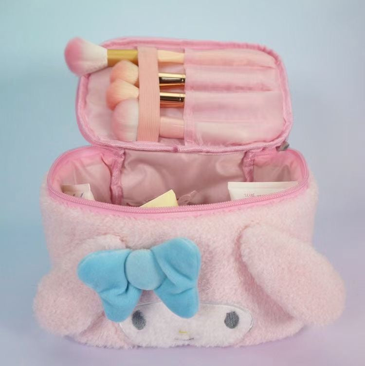 Sanrio Plush Travel Makeup Portable Storage Bag Dividers for Cosmetics Makeup Brushes Toiletry Jewelry Digital Accessories