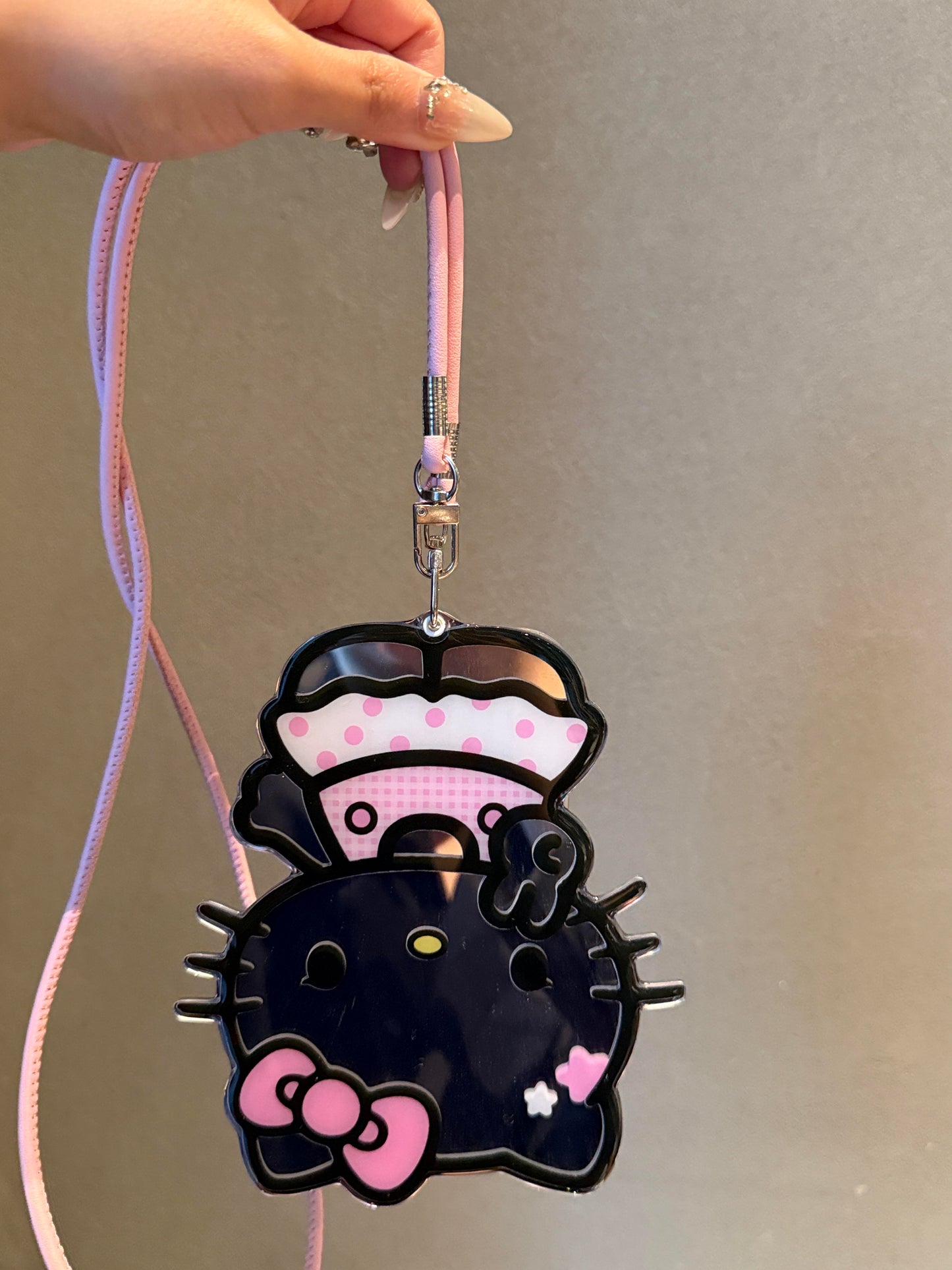 Hellokitty Shaped Folding Mirror Cute Kawaii Phone Case with Phone Chain