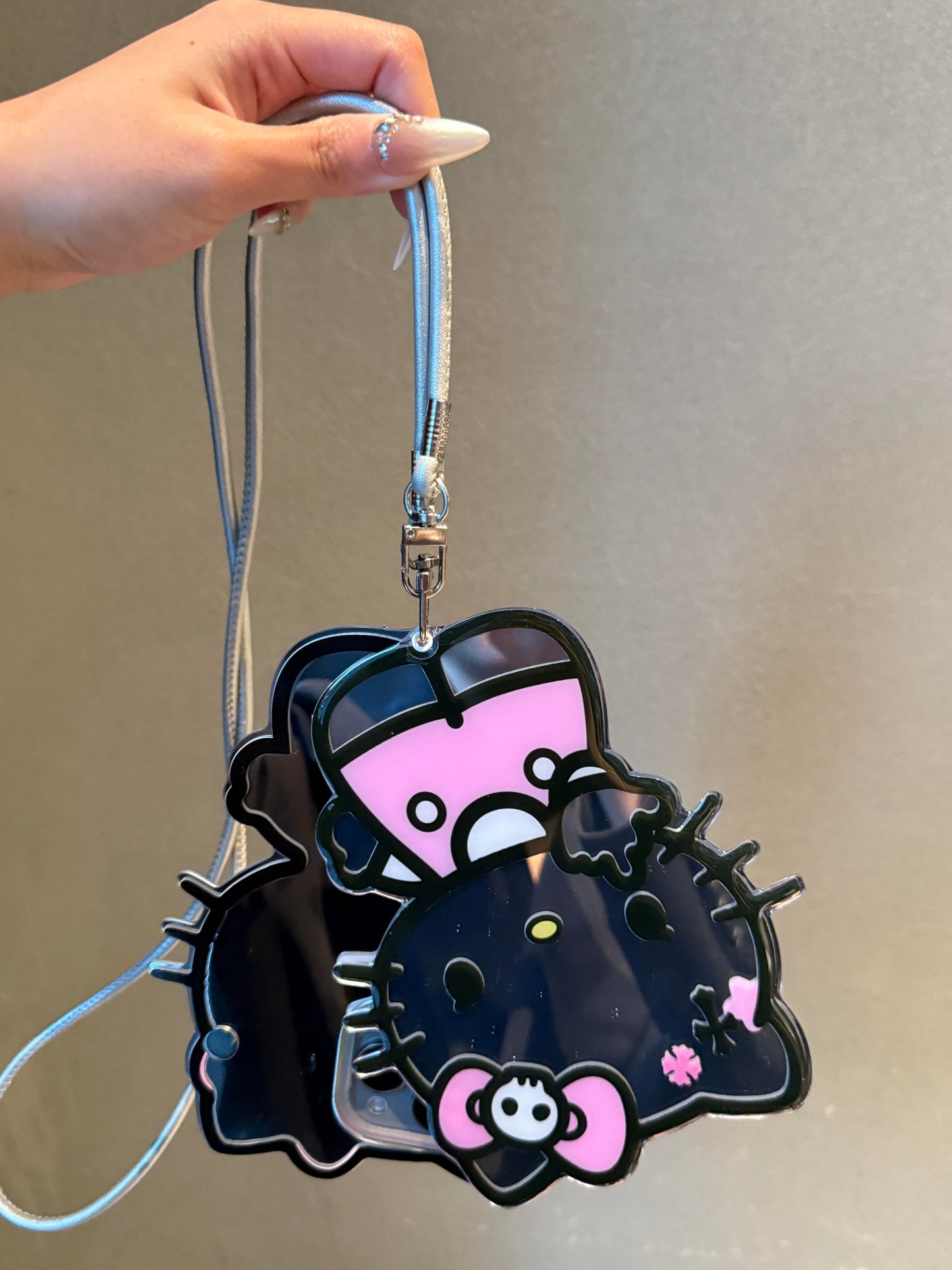 Hellokitty Shaped Folding Mirror Cute Kawaii Phone Case with Phone Chain