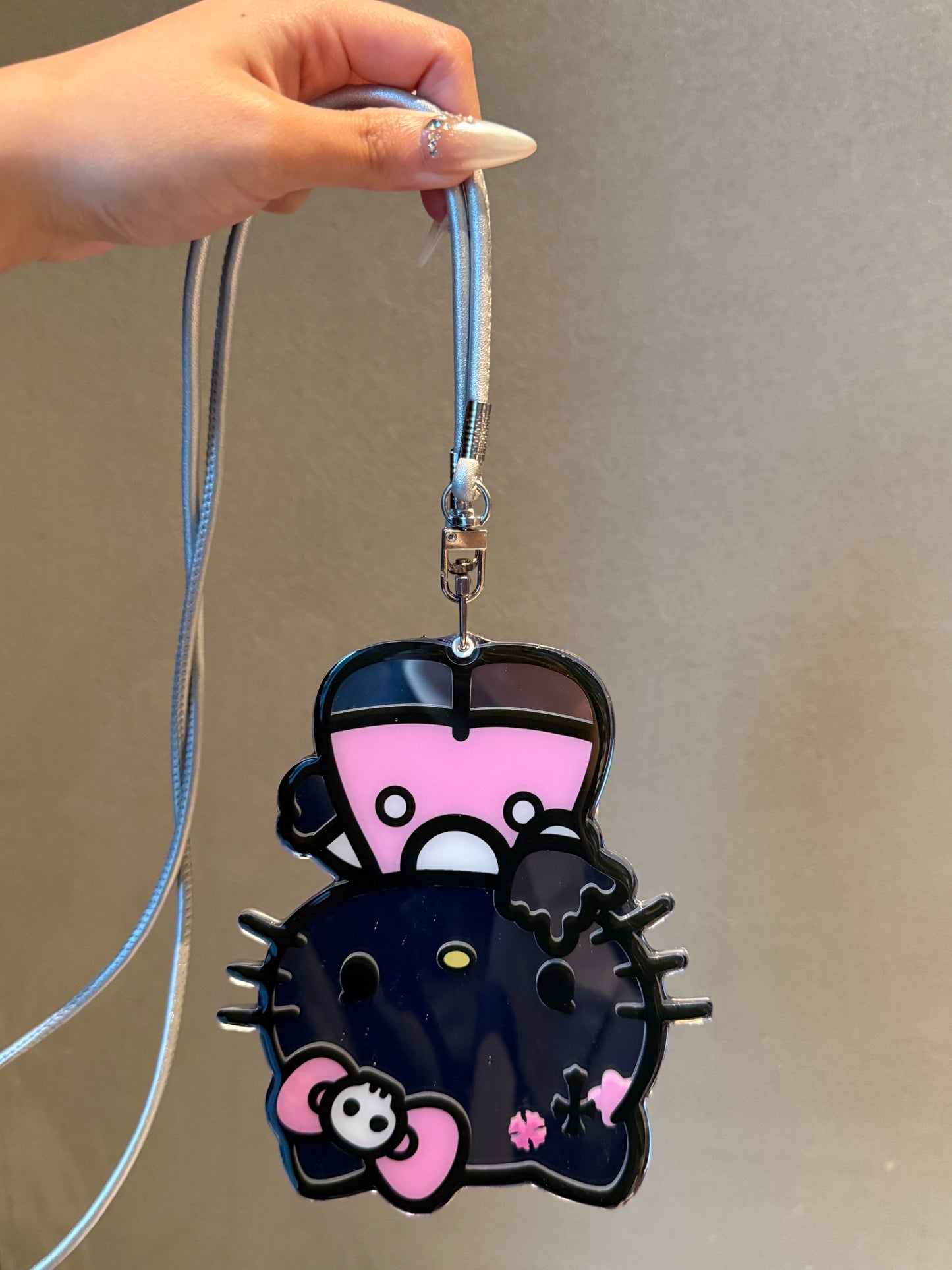 Hellokitty Shaped Folding Mirror Cute Kawaii Phone Case with Phone Chain