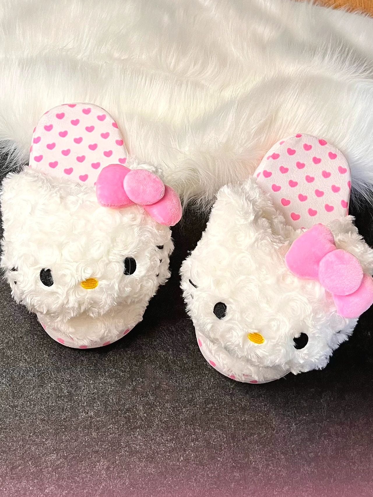 Sanrio Fuzzy Slippers Women Kawaii Slippers for Women Fluffy Kawaii House Slippers Cute Slippers for Women